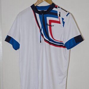 Qloom men's bicycle cycle MTN mountain bike Mavericks Jersey SS L White NWT